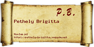 Pethely Brigitta névjegykártya